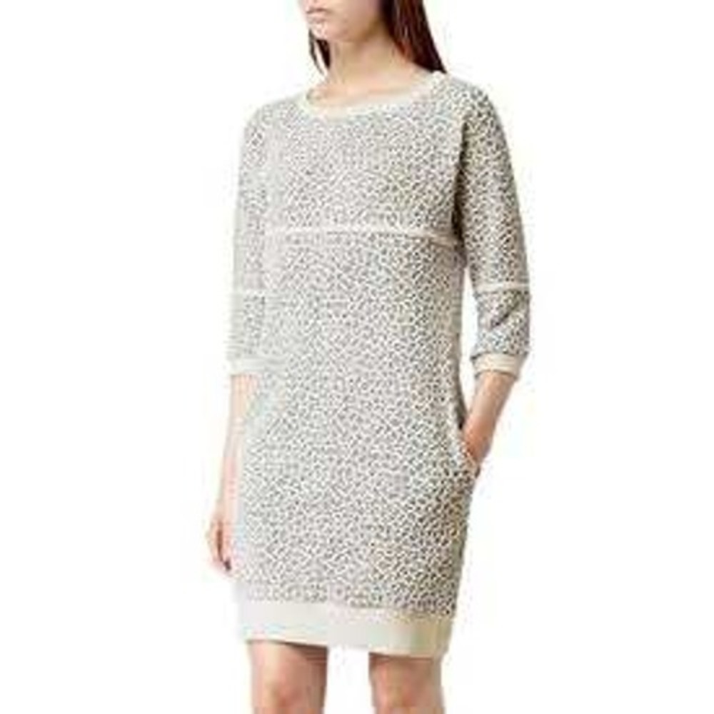 Reiss Gray & Off White cotton blend animal print dress with‎ pockets size 4